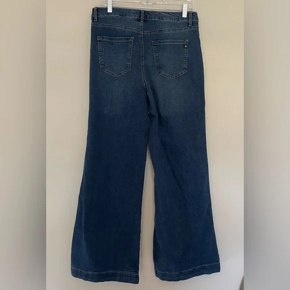 M Jeans High-Rise Wide Leg Women’s Jeans in Dark Blue - Picture 5 of 7